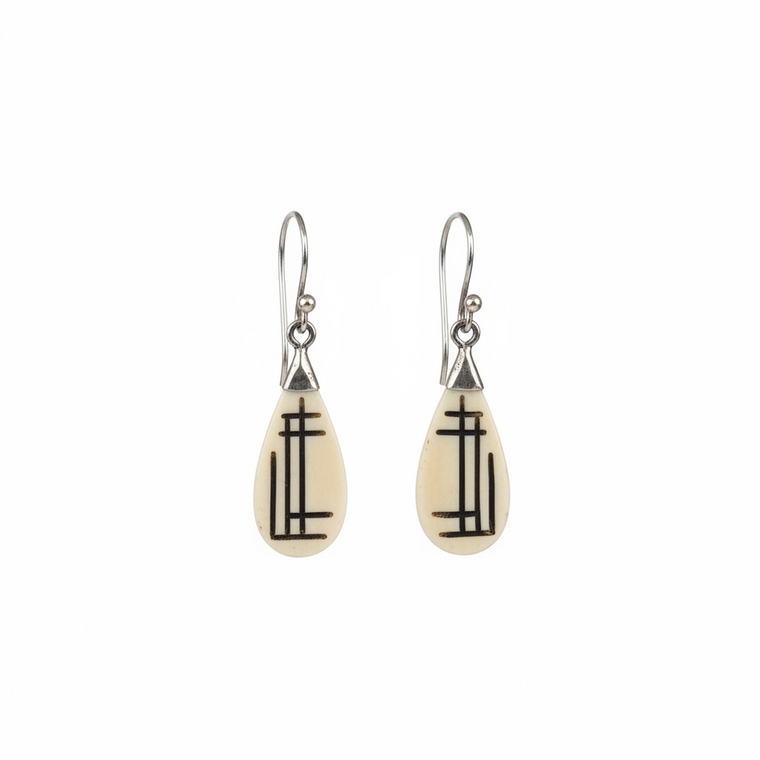 Tear Geo Mammoth Tusk Ivory Earrings