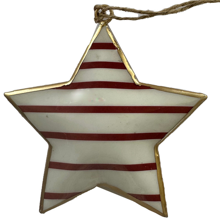 Star Stripes White/Red Iron decoration