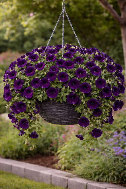 Petunia Hanging Basket - Madness Series (Midnight)