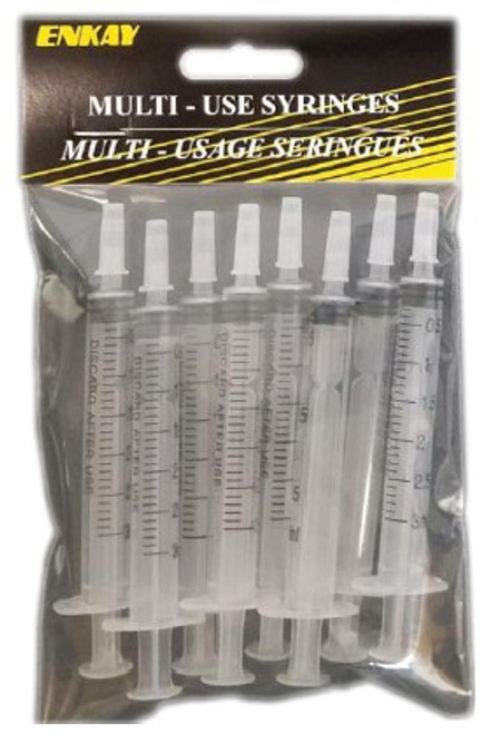 3ml Multi-Use Straight Tip Syringes (8) (Bagged)