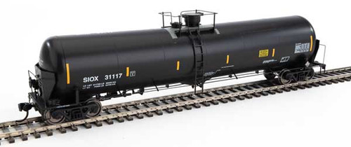 55' Trinity Modified 30,145-Gallon Tank Car - Ready to Run -- Siouxland Ethanol SIOX #31117 (black, white, yellow conspicuity marks)