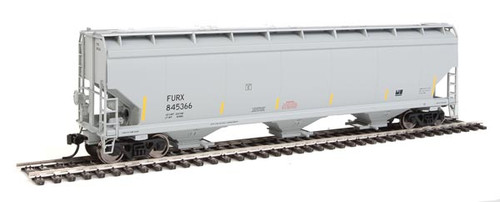 60' NSC 5150 3-Bay Covered Hopper - Ready to Run -- First Union Rail #845366 (gray, black; Yellow Conspicuity Marks)