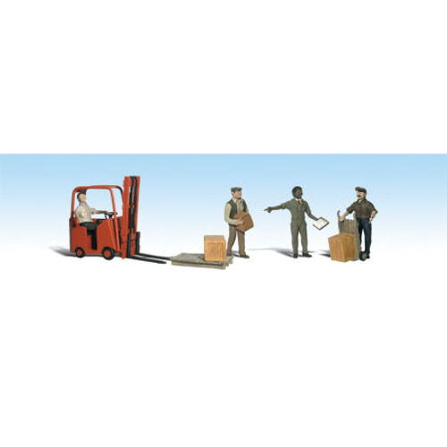 HO Workers w/Forklift