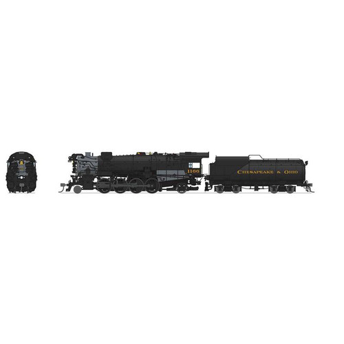 HO, K-2 Mikado, 12-VC Tender, Prgn 4, #1166, C&O