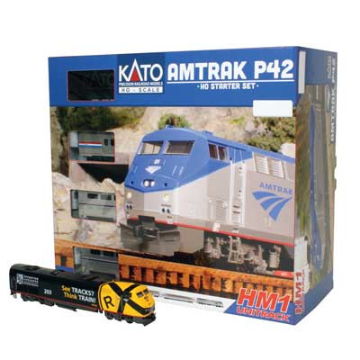 HO Amtrak P42 Superliner Starter Set - Standard DC -- Amtrak #203