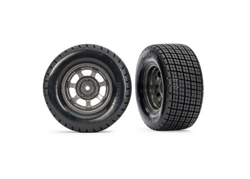 Dirt Oval Gray Front Wheels w/ Hoosier Tires (2)