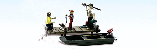HO Family Fishing Figures