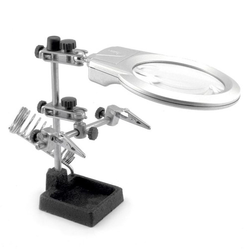 Enkay Helping Hands Magnifier with Soldering Iron Holder & LED