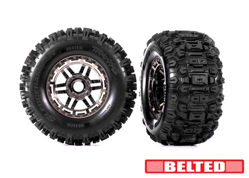 Maxx 2.8" Chrome Wheels & Belted Sledgehammer Tires (2)