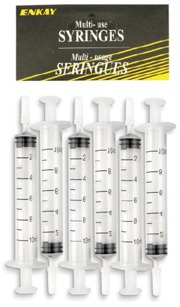 10ml Multi-Use Straight Tip Syringes (6) (Bagged)
