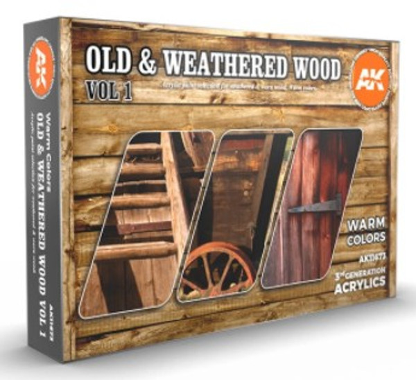 Old & Weathered Wood Vol.1 Acrylic Paint Set (6  Colors) 17ml Bottles