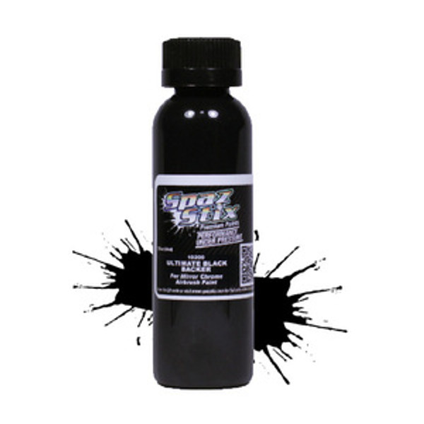 Ultimate Black Backer for Mirror Chrome, Airbrush Ready Paint, 2oz Bottle