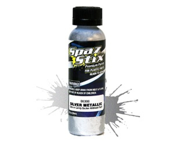 Metallic Silver/"Candy" Backer, Airbrush Ready Paint, 2oz Bottle