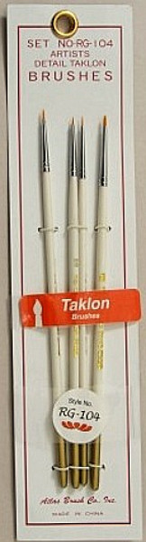 Atlas Brush #RG104: 10/0,5/0,3/0,0 Taklon Detailing Brushes (4)