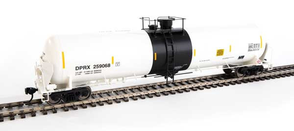 55' Trinity Modified 30,145-Gallon Tank Car - Ready to Run -- PBF Holding Co. DPRX #259068 (white, black; yellow conspicuity marks)