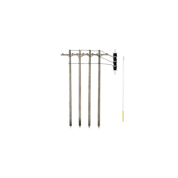 HO Wired Poles Single Crossbar