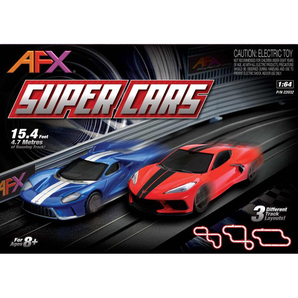 Super Cars Set;15ft Track,Mega G+ Chassis,Tri-Pack