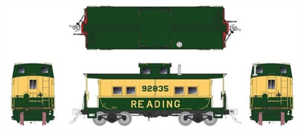 HO NE-style Steel Caboose: RDG Yellow/GRN: #92846