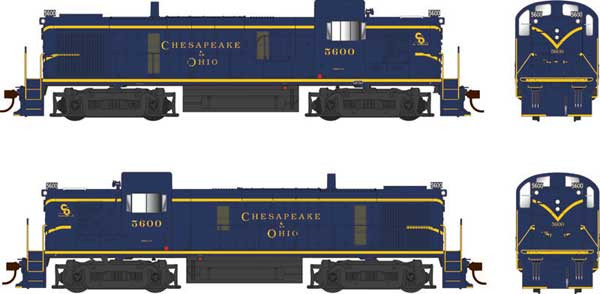 Alco RS3 Phase 3 - Standard DC -- Chesapeake & Ohio #5600 (As-Delivered, blue, yellow)