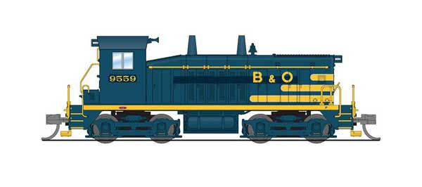 EMD NW2 - Sound and DCC - Paragon4(TM) -- Baltimore & Ohio #9559 (Patched Ex-Pere Marquette, blue, yellow)