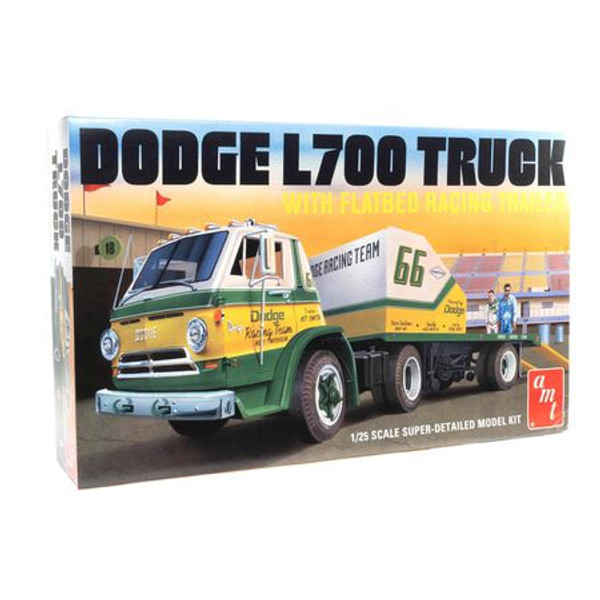 1966 Dodge L700 Truck Flatbed Racing Trailer 1/25