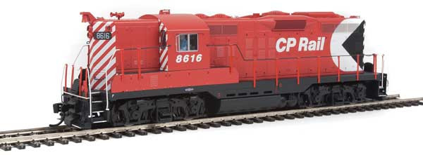 EMD GP9 Phase II - LokSound 5 Sound and DCC -- Canadian Pacific CPR #8616 (Action Red, white, black; Multimark Logo)
