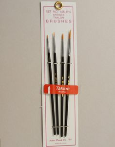 Atlas Brush #155-4PS: 00,0,1,2 Taklon Liner Brushes
