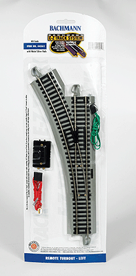 Remote-Control Turnout, Nickel Silver Rail with Gray Roadbed - E-Z Track(R) -- Left Hand