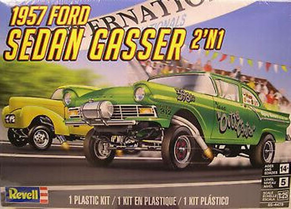 Revell 1957 Ford Sedan Gasser 2-n-1, 1/25 Scale Model Kit # 85-4478