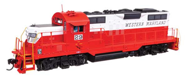 EMD GP9 Phase II - LokSound 5 Sound and DCC -- Western Maryland #29 - Red/White/Black