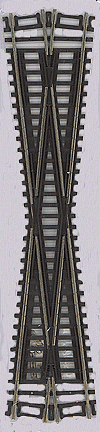 HO Code 83 Crossing - Nickel Silver with Brown Ties -- 12-1/2 Degrees