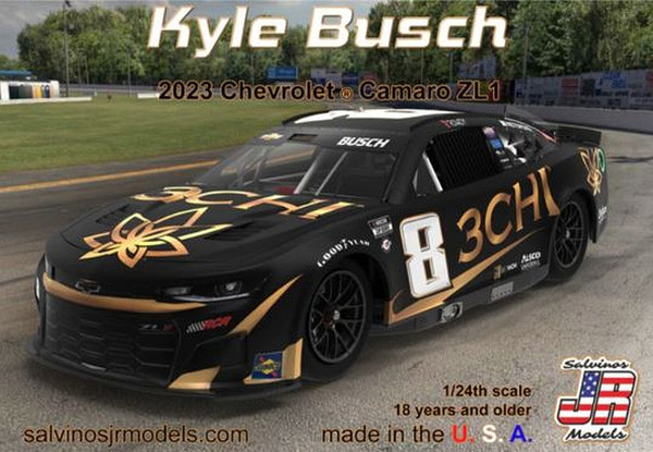 Salvinos JR Models 1/24 Scale Richard Childress Racing Kyle Busch2023 Toyota Camry Primary Model Car Kit
