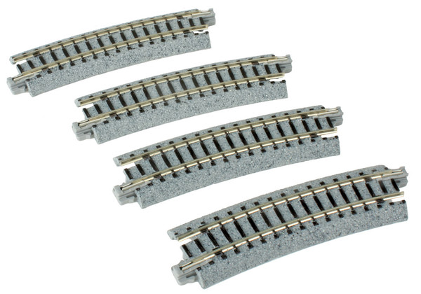 N Curved Roadbed Track Section - Unitrack -- 15-Degree, 12-3/8" 315mm Radius pkg(4)