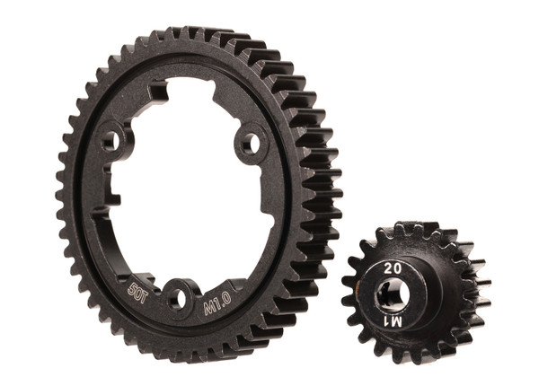 50-Tooth Wide-Face Machined-Steel Spur Gear & Pinion