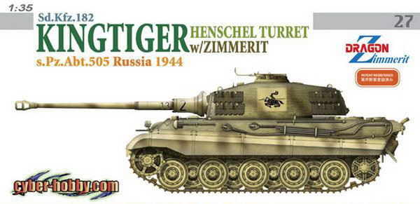 DRAGON 1/35  Sd.Kfz.182 Kingtiger (Henschel Turret) with Zimmerit representing s.Pz.Abt. 505 in Russia, 1944