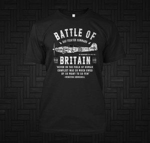 Battle of Britain Spitfire Black T Shirt
