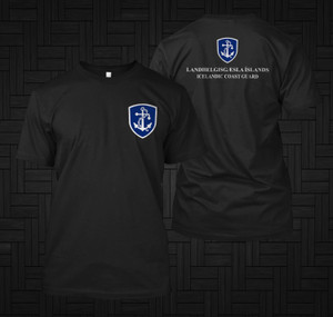 Gæslan Iceland Coast Guard Defense Force Navy Army Military Black T-shirt Gæslan Iceland Coast Guard Defense Force Navy Army Military Black T-shirt