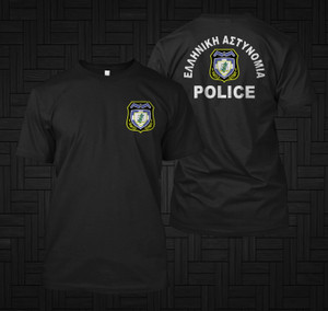 Greek Greece Hellenic Police Black T-shirt Greek Greece Hellenic Police Black T-shirt