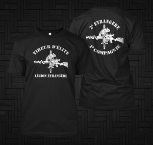 French Foreign Legion 2e Légion Etrangère Special Forces Sniper logo Black T-shirt French Foreign Legion 2e Légion Etrangère Special Forces Sniper logo Black T-shirt
