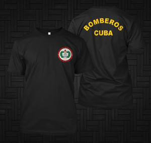 Fidel Castro Communist Havana Bomberos Cuba Fire Firefighter Firemen Black T-shirt Fidel Castro Communist Havana Bomberos Cuba Fire Firefighter Firemen Black T-shirt