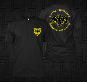 RLI Rhodesian Light Infantry Support Commando Army Bush War Black T-Shirt RLI Rhodesian Light Infantry Support Commando Army Bush War Black T-Shirt