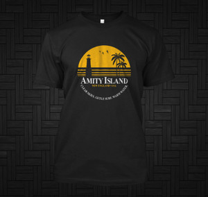 Amity island Jaws Black T Shirt Amity island Jaws Black T Shirt