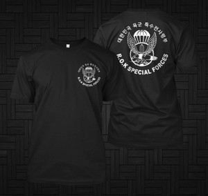 Republic of South Korea ROK Army Special Forces Warfare Command Military Logo Black T-shirt Republic of South Korea ROK Army Special Forces Warfare Command Military Logo Black T-shirt