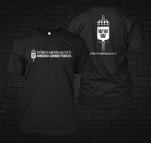 New Vikings Swedish Sweden Armed Defense Forces Försvarsmakten 3 Black T-shirt New Vikings Swedish Sweden Armed Defense Forces Försvarsmakten 3 Black T-shirt