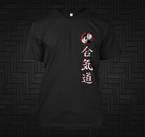 Aikido Aikido Kanji and Kotegaeshi Black T Shirt Aikido Aikido Kanji and Kotegaeshi Black T Shirt