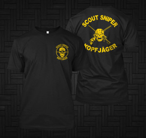 Scout Sniper Kopfjager Barrett sniper rifle Black T-shirt Scout Sniper Kopfjager Barrett sniper rifle Black T-shirt