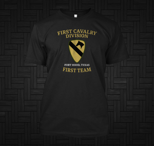 1st Cavalry Division Vintage Style Black T-shirt 1st Cavalry Division Vintage Style Black T-shirt
