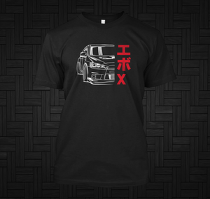 Evo X 10 Lancer Evolution Japanese Racing Black T-Shirt Evo X 10 Lancer Evolution Japanese Racing Black T-Shirt