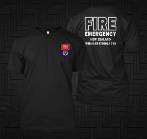 New Fire Department New Zealand Fire Emergency Firefighter Fighter Rescue Black T-Shirt