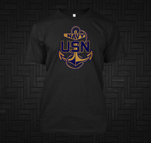 NAVY USN ANCHOR Black T-Shirt NAVY USN ANCHOR Black T-Shirt